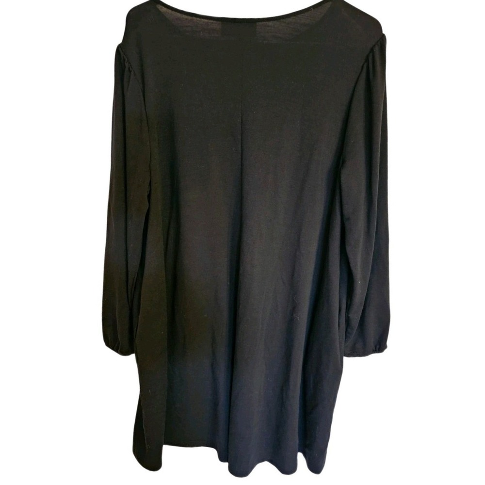 Lane Bryant dress size 18 black embroidered neckline‎ long sleeve MIDI - Picture 2 of 9
